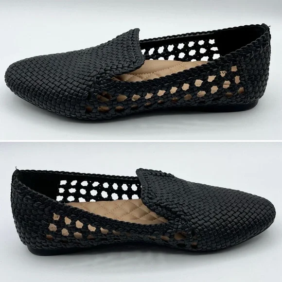 Birdies The Woven Starling Flat Loafer Black Faux Leather Smoking Slipper 7.5 - Picture 11 of 16